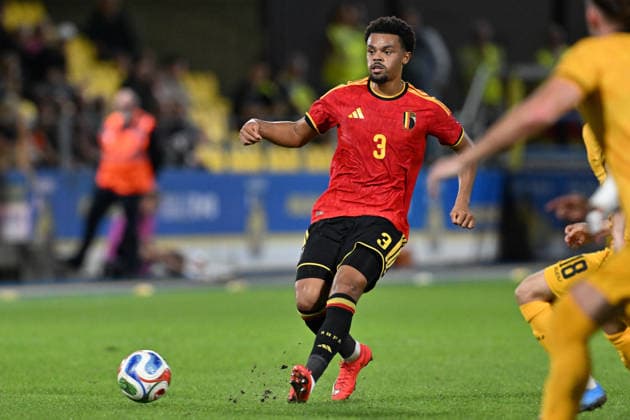 260924 Belgium U21, U 21 vs Wales U21 Lucas Noubi (3) of Belgium pictured during a soccer game between the Under 21 national teams of Belgium and Wales on matchday 11 in group I in the qualifying of the UEFA Under 21 Championship , on Tuesday 29 September 2026 in Westerlo , Belgium .(Photo by David Catry Isosport) Westerlo Belgium  Copyright: xDavidxCatryx 20260929DC2_6245