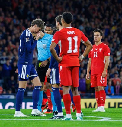 29.09.2026 Scotland v Switzerland, UEFA Nations League, League Stage : Jack Hendry is sent off  Copyright: xKennyxRamsay.Scotlandx NINTCHDBPICT001112142509