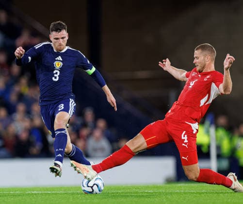 29.09.2026: Scotland v Switzerland: Andy Robertson of Scotland and Nico Elvedi of Switzerland  Copyright: xWilliexVassx NINTCHDBPICT001112142830
