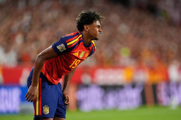 September 29, 2026, Sevilla, Sevilla, Spain: Lamine Yamal of Spain reacts during the UEFA Nations League 2026 27 group phase match between Spain and Croatia at Ramon Sanchez-Pizjuan stadium on September 29, 2026, in Sevilla, Spain. Sevilla Spain - ZUMAa181 20260929_zaa_a181_063 Copyright: xJoaquinxCorcherox