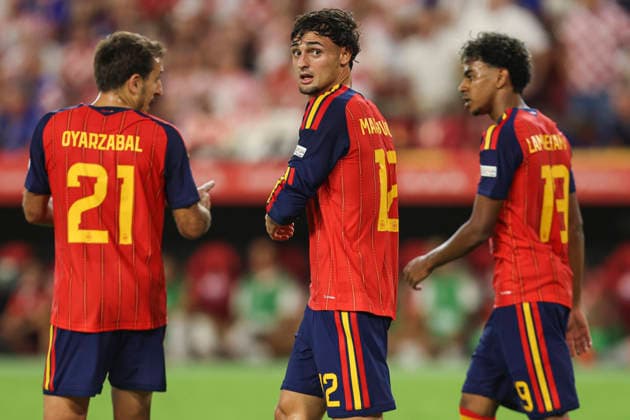 NED: Spain v Croatia. UEFA Nations League. Matchday 2. Marc Pubill of Spain during Spain v Croatia UEFA Nations League match at La Cartuja Stadium on September 29, 2026 in Sevilla, Spain. kpng Copyright: xAntonioxPozox xPRESSINPHOTOx AP_2627_ESP_CRO_014