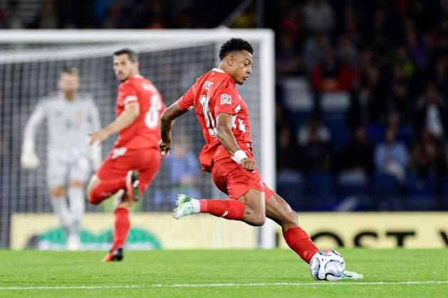 Scotland v Switzerland UEFA Nations League Dan Ndoye of Switzerland during the UEFA Nations League Group B1 match at Barclays Hampden, Glasgow 29 09 2026 UK Newspapers OUT Copyright: xJamiexJohnstonx FIL-24011-0075