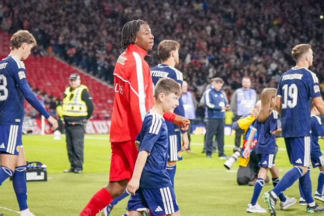 Soccer: UEFA Nations League 2026–2027, Matchday 2: Scotland vs. Switzerland at Hampden Park, Glasgow; Johan Manzambi (Switzerland), 9 Copyright: xJOERANxSTEINSIEKx