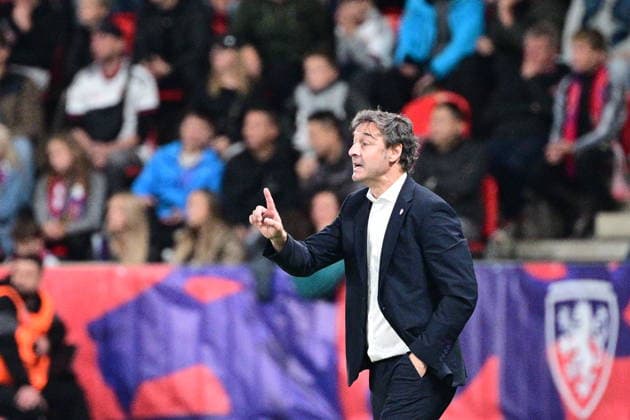 Czech Republic soccer team coach Santi Denia reacts during the UEFA Nations League, A3 group 2nd round match Czech Republic vs England, on September 29, 2026, in Prague, Czech Republic. (CTKxPhoto MichalxKamaryt) CTKPhotoP2026092908910  CTKPhotoP2026092908910