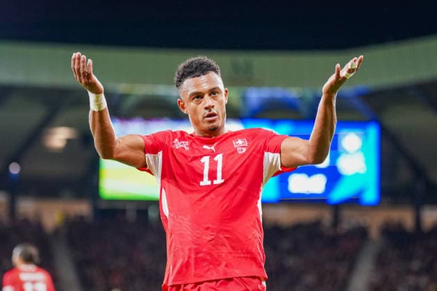 Soccer: UEFA Nations League 2026–2027, Matchday 2: Scotland vs. Switzerland at Hampden Park, Glasgow; Dan Ndoye (Switzerland), 11 facial expressions, gestures, body language, emotions Copyright: xJOERANxSTEINSIEKx