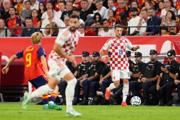 September 29, 2026, Sevilla, Sevilla, Spain: Marco Pasalic of Croatia runs with the ball during the UEFA Nations League 2026 27 group phase match between Spain and Croatia at Ramon Sanchez-Pizjuan stadium on September 29, 2026, in Sevilla, Spain. Spain V Croatia - UEFA Nations League 2026 27 Group A3 MD2  - ZUMAa181 20260929_zaa_a181_097 Copyright: xJoaquinxCorcherox