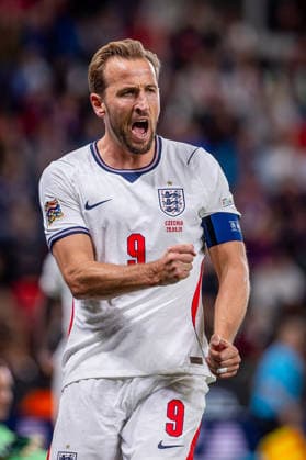 CZECHIA - ENGLAND Harry Kane of England and Bayern Munich celebrates a goal during UEFA Nations League - League A - Group A3 - Matchday 2 - football match between Czechia and England. Fortuna Arena, Eden, Stadion, Prague, Czechia September 29, 2026. Photo by Branislav Racko Copyright: xx 080A7344
