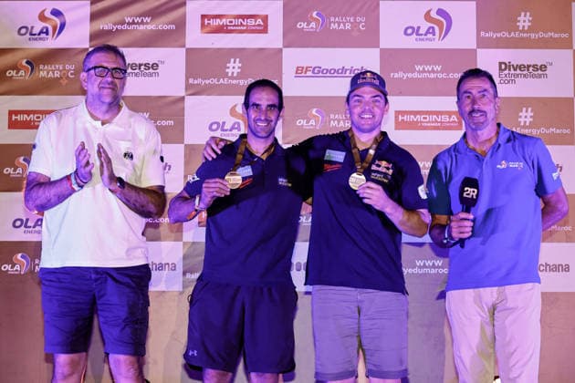 W2RC - RALLYE DU MAROC 2026 412 WALKNER Matthias (aut), MENA Oriol (esp), BRP Can-Am Maverick R, South Racing Can-Am, SSV SSV1, portrait medals ceremony during the Stage 1 of the Rallye du Maroc 2026, 4th round of the 2026 WR2C Championship from September 29, 2026 between Agadir and Zagora, Morocco - AgadirMorocco  Copyright: xPauloxMariax