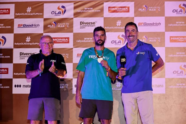 W2RC - RALLYE DU MAROC 2026 MARTIN Albert (esp), Triumph Spain, X Triumph TF 450 Rally, FIM W2RC, Rally 3 MM, portrait medals ceremony during the Stage 1 of the Rallye du Maroc 2026, 4th round of the 2026 WR2C Championship from September 29, 2026 between Agadir and Zagora, Morocco - AgadirMorocco  Copyright: xPauloxMariax