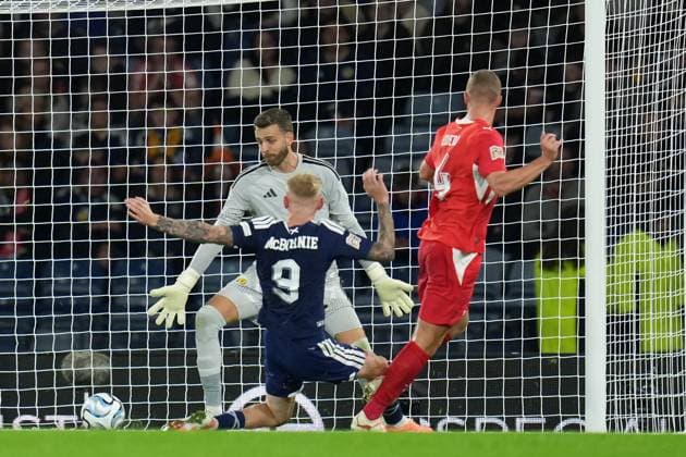 Nico Elvedi of Switzerland scores to give the Swiss a 0-2 lead. Scotland v Switzerland, Football, UEFA Nation s League, Group B1, Hampden Park, Glasgow, UK, Hampden Park, Glasgow, Scotland, Scotland, UK - 29 Sep 2026Glasgow Hampden Park Scotland United Kingdom Copyright: xStuartxWallace Shutterstockx 17176216bo