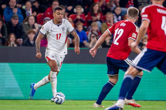 CZECHIA - ENGLAND Morgan Rogers of England and Chelsea during UEFA Nations League - League A - Group A3 - Matchday 2 - football match between Czechia and England. Fortuna Arena, Eden, Stadion, Prague, Czechia September 29, 2026. Photo by Branislav Racko Copyright: xx 080A6781
