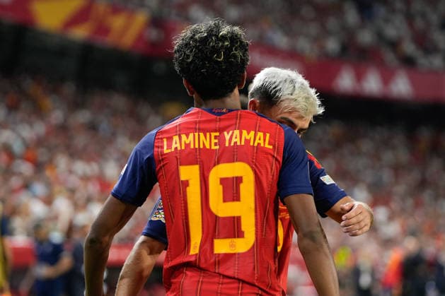 September 29, 2026, Sevilla, Sevilla, Spain: Lamine Yamal of Spain celebrates after scoring his team s third goal during the UEFA Nations League 2026 27 group phase match between Spain and Croatia at Ramon Sanchez-Pizjuan stadium on September 29, 2026, in Sevilla, Spain. Sevilla Spain - ZUMAa181 20260929_zaa_a181_130 Copyright: xJoaquinxCorcherox