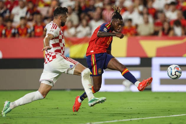 NED: Spain v Croatia. UEFA Nations League. Matchday 2. Nico Williams of Spain during Spain v Croatia UEFA Nations League match at La Cartuja Stadium on September 29, 2026 in Sevilla, Spain. kpng Copyright: xAntonioxPozox xPRESSINPHOTOx AP_2627_ESP_CRO_060
