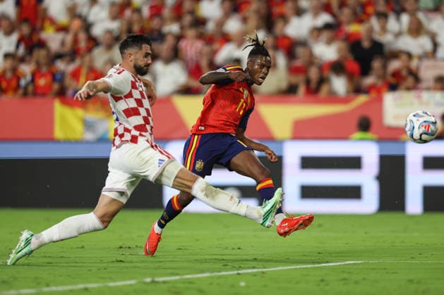 NED: Spain v Croatia. UEFA Nations League. Matchday 2. Nico Williams of Spain during Spain v Croatia UEFA Nations League match at La Cartuja Stadium on September 29, 2026 in Sevilla, Spain. kpng Copyright: xAntonioxPozox xPRESSINPHOTOx AP_2627_ESP_CRO_061