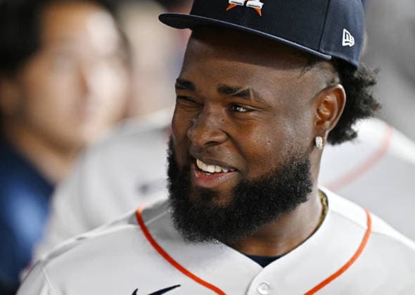Houston Astros pitcher Cristian Javier (53) enters the dugout before the start of an MLB, Baseball Herren, USA American League Wild Card game against the Chicago White Sox at Daikin Park in Houston, Texas, on Tuesday, September 29, 2026.  HOU20260929708 MARIAxLYSAKER