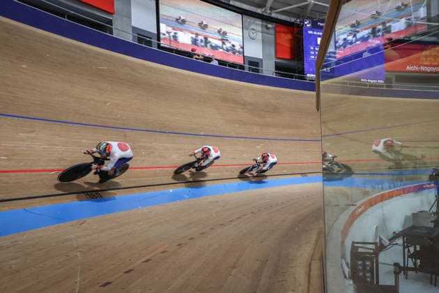 Japan team group, Mannschaftsbild, Totale (JPN), SEPTEMBER 29, 2026 - Cycling Track : Men s Team Sprint Qualifying during the Asian Games Aichi-Nagoya 2026 in Shizuoka, Japan. Noxthirdxpartyxsales  aflo_352080476 x