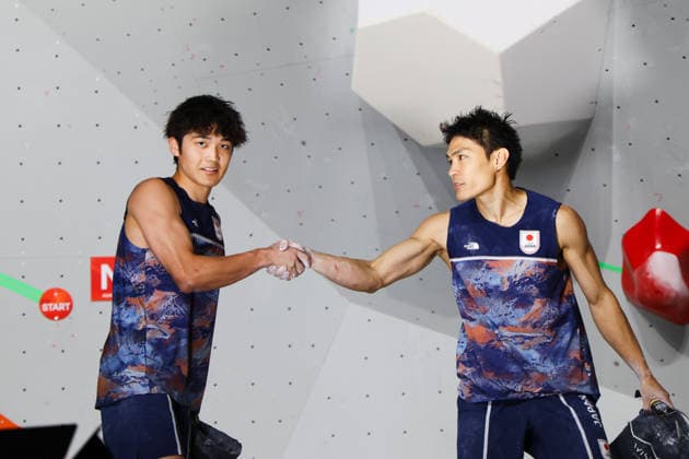 (L-R) ANRAKU Sorato (JPN), NARASAKI Tomoa (JPN), SEPTEMBER 29, 2026 - Climbing : Men s Boulder Semifinals at Nagoya International Exhibition Hall during the Asian Games Aichi-Nagoya 2026 in Aichi, Japan. Noxthirdxpartyxsales  aflo_352080501 x