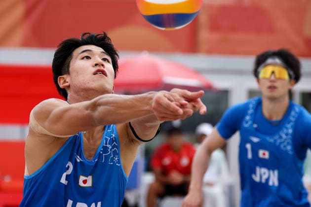 KUROSAWA Kota (JPN), SEPTEMBER 29, 2026 - Beach volleyball, Beachvolleyball : Men s Round of 16 match between Japan - Vietnam at Hekinan Ryokuchi Beach Court during the Asian Games Aichi-Nagoya 2026 in Aichi, Japan. Noxthirdxpartyxsales  aflo_352080942 x