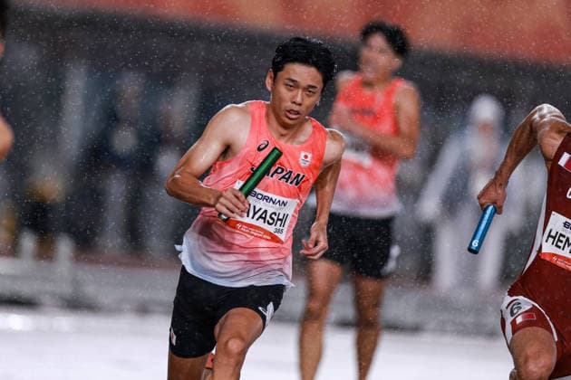 HAYASHI Shinya (JPN), SEPTEMBER 26, 2026 - Athletics : Mens 4400mmRelay final Japan (JPN) at Nagoya City Mizuho Park Athletic Stadium during the Asian Games Aichi-Nagoya 2026 in Aichi, Japan. Noxthirdxpartyxsales  aflo_352080345 x