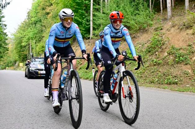 UEC 2026 Road European Championship, EM, Europameisterschaft Ljubljana 30 09 2026 LJUBLJANA, SLOVENIA - SEPTEMBER 30 : Van Sinaey Xaydee (BEL) and Moors Fleur (BEL) during a training ride prior to the 2026 UEC Road European Championship on September 30, 2026 in Ljubljana, Slovenia, 30 09 2026 Ljubljana Slovenia  Copyright: xJanxDexMeuleneirx