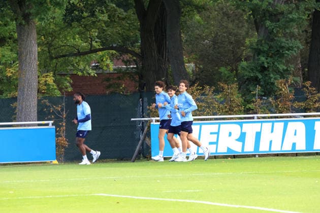 September 30, 2026, Germany, Soccer, 2. Bundesliga, 2026–2027 Season, Sportforum, Hertha BSC, Training: Hertha Players—Deyovaisio Zeefuik, Hertha BSC Berlin 42, Soufian Gouram, Hertha BSC Berlin 33, Selim Telib, Hertha BSC Berlin 47, 2. Bundesliga; DFB and DFL regulations prohibit any use of photographs as image sequences and or quasi-video; nordphoto GmbH, Engler, Berlin; Sportforum, Berlin, Germany Copyright: xNordphotox xEnglerx