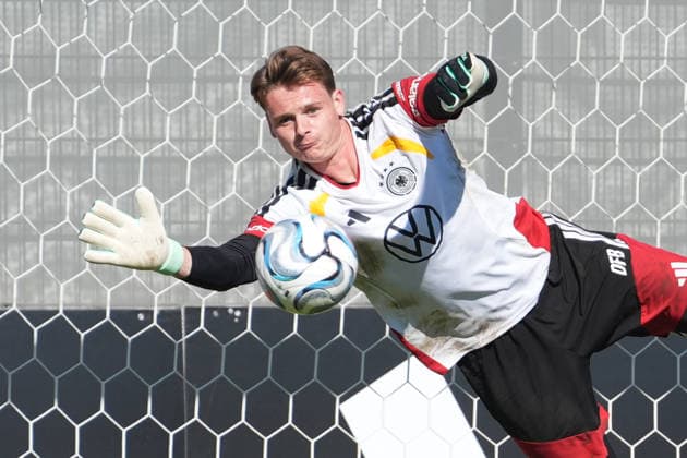 Goalie Jonas Urbig s Flying Save and Parade Germany Herzo Base September 30, 2026 German National Team Nations League Preparation, Home Ground, HerzoBase, World of Adidas, Herzogenaurach