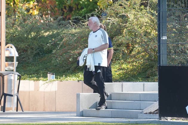 Sports Director Rudi Völler (Germany) Arrives for Training at Herzo Base on September 30, 2026; German National Team s Nations League Preparation, Home Ground, HerzoBase, World of Adidas, Herzogenaurach