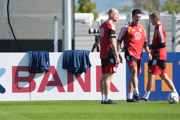 2026 World Cup jerseys hang as a memorial or as training jerseys at the Herzo Base training facility on September 30, 2026 German National Team Nations League Preparation, Home Ground, HerzoBase, World of Adidas, Herzogenaurach