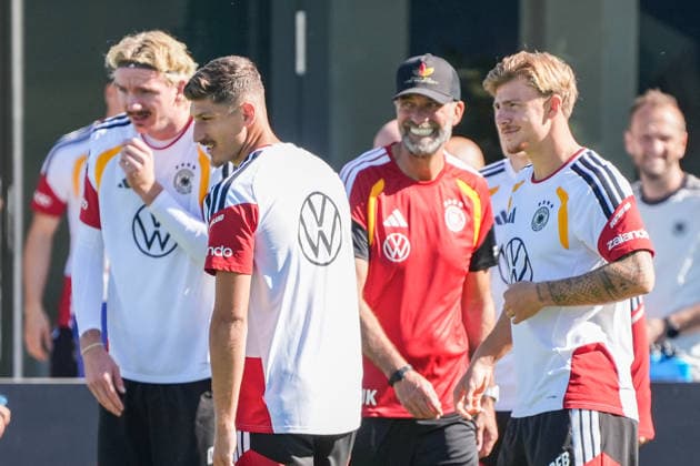 Vitaly Janelt, Germany; Finn Jeltsch, Germany; Herzo Base, September 30, 2026; German National Team, Nations League Preparation, Home Ground, HerzoBase, World of Adidas, Herzogenaurach