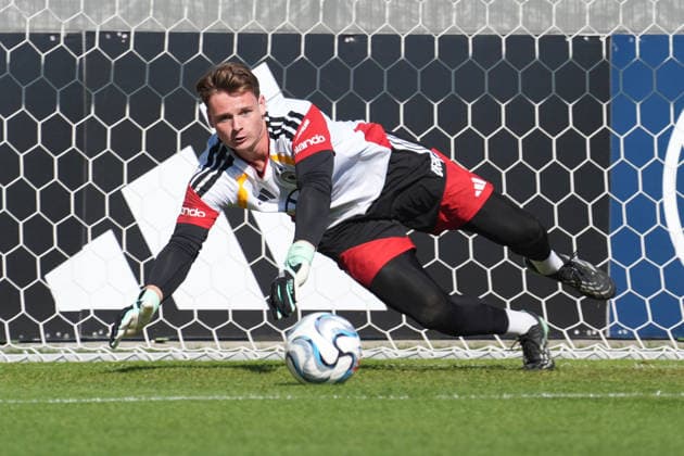 Goalie Jonas Urbig Germany Herzo Base September 30, 2026 German National Team Nations League Preparation, Home Ground, HerzoBase, World of Adidas, Herzogenaurach