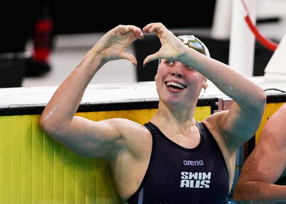 September 30, 2026, Sydney, Nsw, Australia: OLIVIA WUNSCH reacts after winning the WomenÃ¢â‚¬â ¢s 100m free final during the 2026 Australian Short Course Championships. Sydney Australia - ZUMAt173 20260930_zsp_t173_029 Copyright: xStephanexThomasx