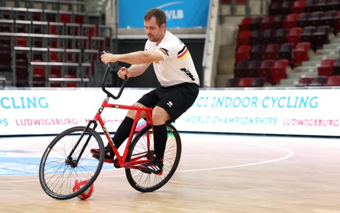 September 30, 2026, Germany, Ludwigsburg, Cycling: 2026 UCI Indoor Cycling World Championships Press Conference, cycle ball player Robert Mlady
