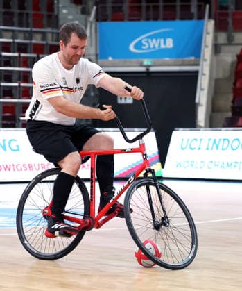 September 30, 2026, Germany, Ludwigsburg, Cycling: 2026 UCI Indoor Cycling World Championships Press Conference, cycle ball player Robert Mlady
