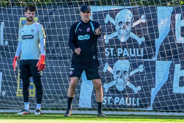 Ben Voll, Goalkeeper Coach Sven Van Der Jeugt, St. Pauli, Germany, Hamburg, Training Facility on Kollaustrasse, Soccer, 2. Bundesliga, FC St. Pauli
