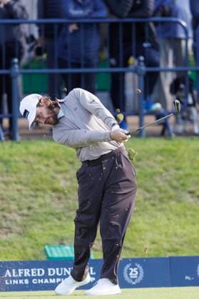 RECORD DATE NOT STATED 30th September 2026; The Old Course, St Andrews Links, St Andrews, Scotland; DP World Tour Golf, Alfred Dunhill Links Championship, Practice Day; Tommy Fleetwood of England plays a shot from the tee on the first hole DavidxYoung