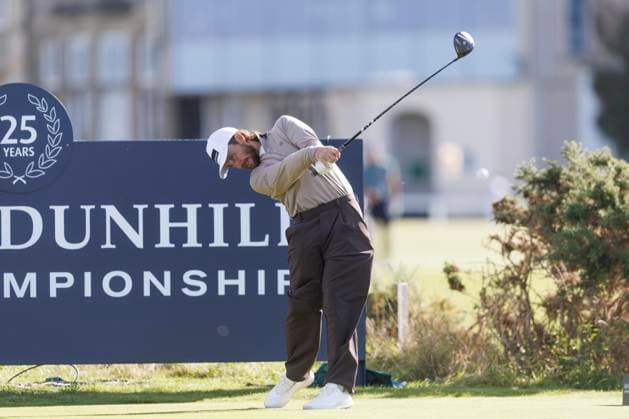 RECORD DATE NOT STATED 30th September 2026; The Old Course, St Andrews Links, St Andrews, Scotland; DP World Tour Golf, Alfred Dunhill Links Championship, Practice Day; Tommy Fleetwood of England plays a shot from the tee on the second hole DavidxYoung