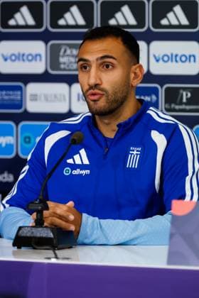 THESSALONIKI - Vangelis Pavlidis of Greece during the press conference, PK, Pressekonferenz on 30 September 2026 regarding the UEFA Nations League match between Greece and the Netherlands at the Toumba Stadium on 1 October 2026 in Thessaloniki, Greece. MARCEL TER BALS ANP UEFA Nations League 2026 27 xVIxANPxSportx xMarcelxterxBalsxIVx 570900950 originalFilename: 570900950.jpg