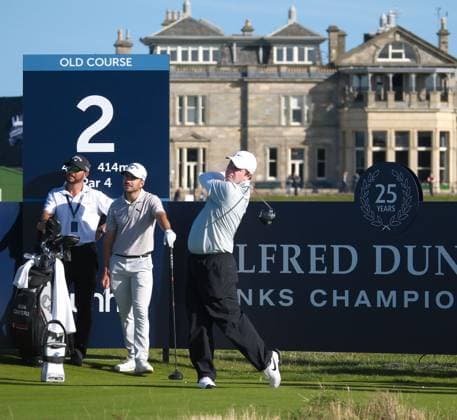 UK: The Alfred Dunhill Links Championship at The Old Course, St Andrews, Scotland on 30 September 2026: Pictured: Robert MacIntyre (Scotland) on the 2nd tee at the Old Course, St Andrews during a practice round at the Alfred Dunhill Links Championship 2026 St Andrews The Old Course Scotland Scotland Copyright: xAlexxToddx