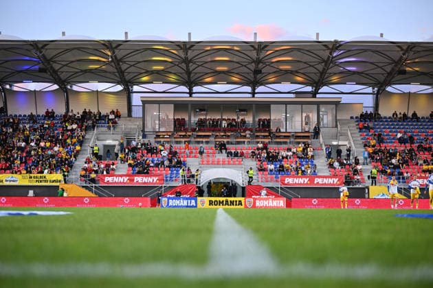 Romania v Finland, U21, U 21 Finland flag displayed during the European Under-21 Championship 2027, Qualifying round game between Romania and Finland at Eugen Popescu stadium in Targoviste, Romania, 30 September 2026. ALEX NICODIM Imago Images Copyright: xAlexxNicodimx