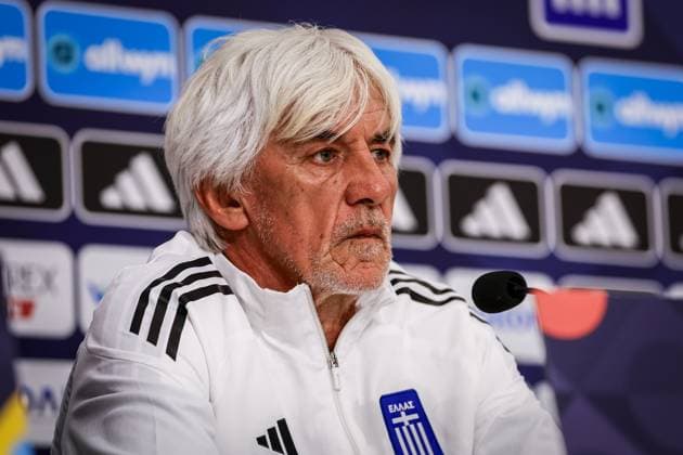 THESSALONIKI , 30-09-2026 , Toumba Stadium , season 2026 2027 , UEFA Nations League football , Picture shows Greece trainer coach Ivan Jovanovic during the press conference, PK, Pressekonferenz and training Press conference Greece and training in Thessaloniki  x207757444x Copyright: