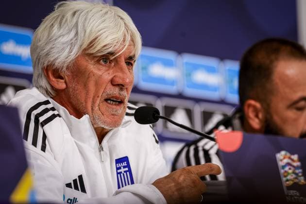 THESSALONIKI , 30-09-2026 , Toumba Stadium , season 2026 2027 , UEFA Nations League football , Picture shows Greece trainer coach Ivan Jovanovic during the press conference, PK, Pressekonferenz and training Press conference Greece and training in Thessaloniki  x207757453x Copyright: