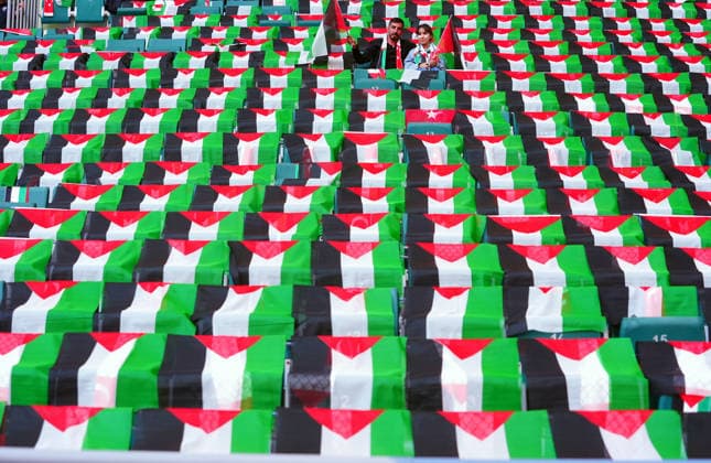 Konyaspor v Palestine - Friendly KONYA, TURKIYE - SEPTEMBER 30: A general view shows the interior of Konya Metropolitan Municipality Stadium decorated with Turkish and Palestinian flags ahead of a friendly football match between Konyaspor and the Palestine National Football Team as part of Palestine Day events in Konya, Turkiye on September 30, 2026. Evrim Aydin Anadolu Konya Turkey. Editorial use only. Please get in touch for any other usage.  Copyright: x2026xAnadoluxEvrimxAydinx