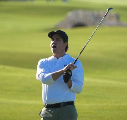 UK: The Alfred Dunhill Links Championship at The Old Course, St Andrews, Scotland on 30 September 2026: Pictured: Musician and entertainer Kelley James on the 18th fairway at the Old Course, St Andrews during a practice round at the Alfred Dunhill Links Championship 2026 St Andrews The Old Course Scotland Scotland Copyright: xAlexxToddx