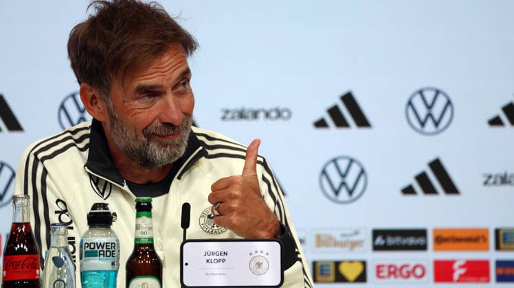 September 30, 2026, xrekx, Soccer: UEFA Nations League, Germany Press Conference with Jürgen Klopp and Jonas Urbig (from left to right): Jürgen Klopp, Coach of Germany, Munich