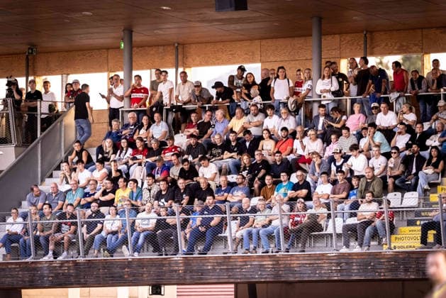 TSG Balingen vs. SSV Ulm 1846 Soccer, State Cup, WFV Cup, Round of 16, BIZERBA ARENA Balingen, September 30, 2026. Crowd at the Bizerba Arena: TSG Balingen vs. SSV Ulm 1846. Soccer, State Cup, WFV Cup, Round of 16, BIZERBA ARENA Balingen, September 30, 2026. Photo by Lucca Fundel, Balingen, BIZERBA ARENA, Baden-Württemberg, Germany