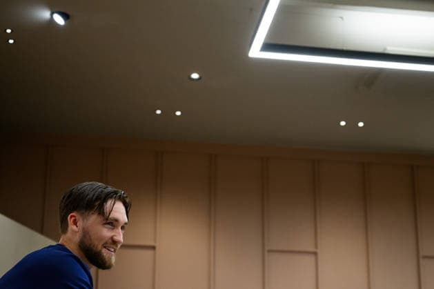 September 30, 2026: Goalkeeper Noel Törnqvist of the Swedish men’s national soccer team at a press event on September 30, 2026 in Stockholm. Photo by Jesper Zerman, BILDBYRAN, code JZ JZ0763. soccer, football, UEFA Nations League, press conference, event, meeting, Sweden, Sweden A, bbeng  Copyright: JESPERxZERMAN BB260930JZ045