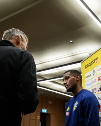 September 30, 2026: Paulos Abraham of the Swedish men’s national soccer team at a press event on September 30, 2026 in Stockholm. Photo by Jesper Zerman, BILDBYRAN, code JZ JZ0763: soccer, football, fotball, Nations League, UEFA Nations League, press conference, event, meeting, Sweden, Sverige, Sverige A, bbeng  Copyright: JESPERxZERMAN BB260930JZ051