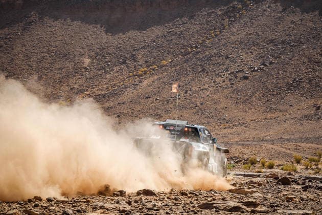 W2RC - RALLYE DU MAROC 2026 240 FERREIRA Joao (por), PALMEIRO Filipe (por), Toyota Hilux IMT Evo, Toyota Gazoo Racing SA, FIA W2RC, ULT T1+, action, during the Stage 2 of the Rallye du Maroc 2026, 4th round of the 2026 WR2C Championship from September 30, 2026 around Zagora, Morocco - AgadirMorocco Copyright: xDamienxSaulnierx