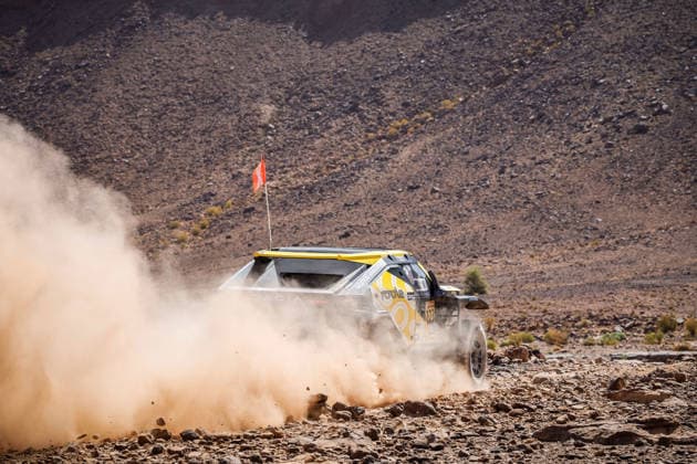 W2RC - RALLYE DU MAROC 2026 223 MORAES Lucas (bra), MORENO Pablo (esp), Dacia Sandrider, The Dacia Sandriders, FIA W2RC, ULT T1+, action, during the Stage 2 of the Rallye du Maroc 2026, 4th round of the 2026 WR2C Championship from September 30, 2026 around Zagora, Morocco - AgadirMorocco Copyright: xDamienxSaulnierx