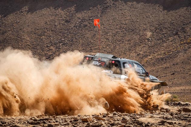W2RC - RALLYE DU MAROC 2026 215 VARIAWA Saood (rsa), MOORE Charan (rsa), Toyota Hilux IMT Evo, Toyota Gazoo Racing SA, FIA W2RC, ULT T1+, action, during the Stage 2 of the Rallye du Maroc 2026, 4th round of the 2026 WR2C Championship from September 30, 2026 around Zagora, Morocco - AgadirMorocco Copyright: xDamienxSaulnierx